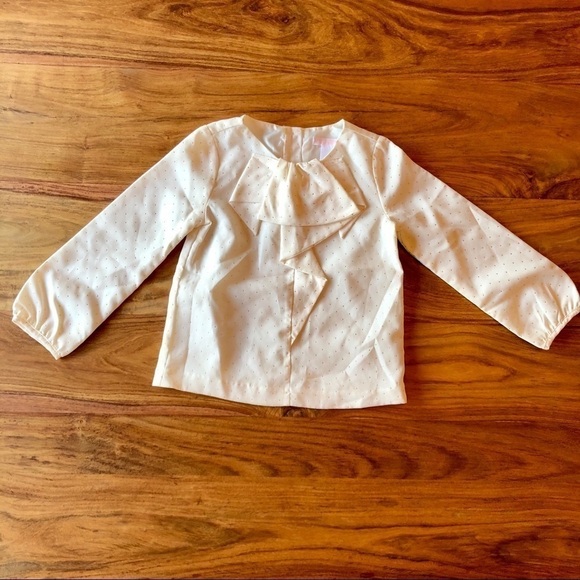 NWT Janie and Jack Ivory with Gold Polka Dot Blouse - Picture 1 of 6